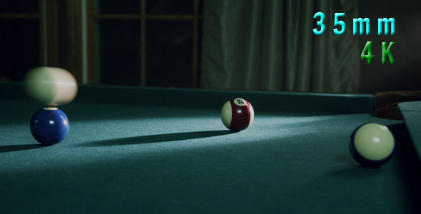 Pool Ball Hit Into Pocket By Cue Ball 09 