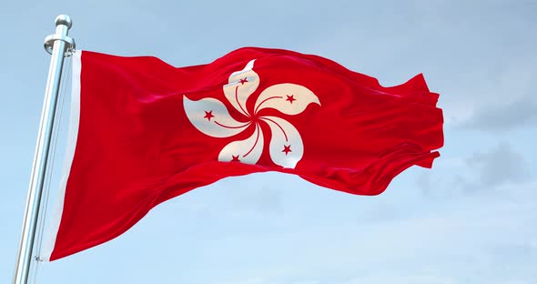 Hong Kong Republic Flag Waving  Loop  4K 