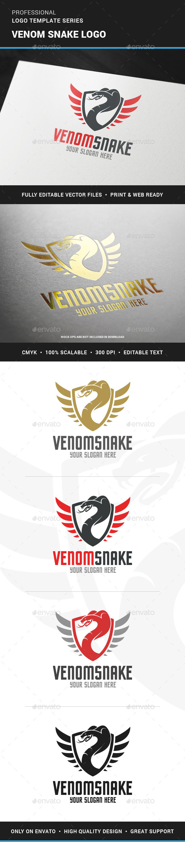 Venom Snake Logo Template