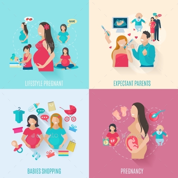 Pregnancy Flat Icons