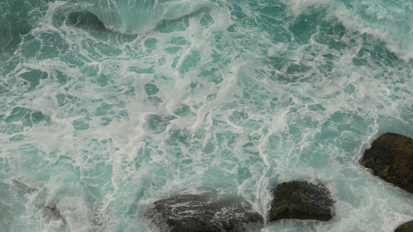 Waves Atlantic Ocean Breaking onto Rocks