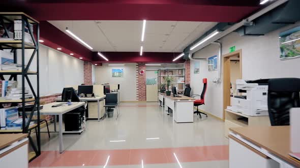 Interior of an empty modern open space office