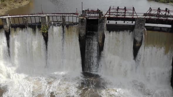 Aerial View of the River Dam, Boiling Water