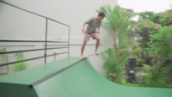 Skateboarder Loosing Balance