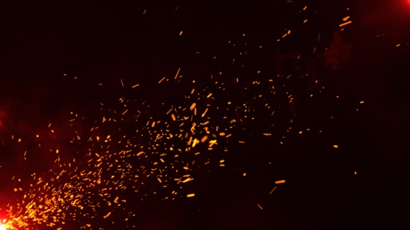 Slowly Flying Ember Fire Particles Background
