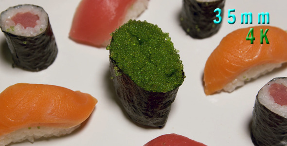 Assorted Sushi With Green Caviar 13