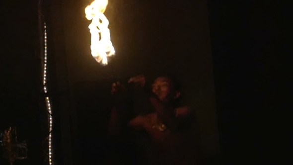 Fire Show Artist Blow Fire