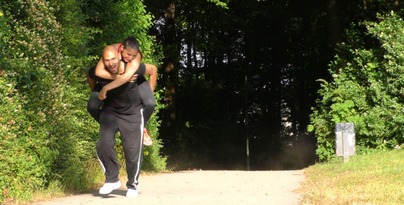 Young Couple Running in Nature 2 alt