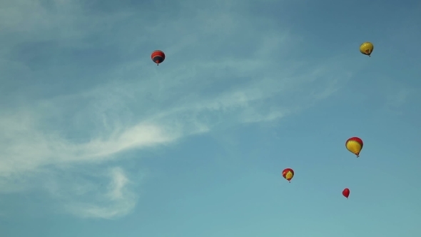 Hot Air Balloons In The Blue Sky Aerostats