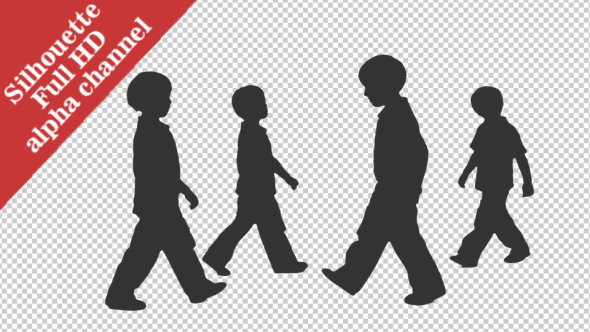 Silhouette of Walking Little Boy  alt