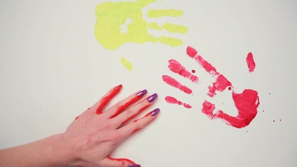Human Hands Leave Imprints In The Paint