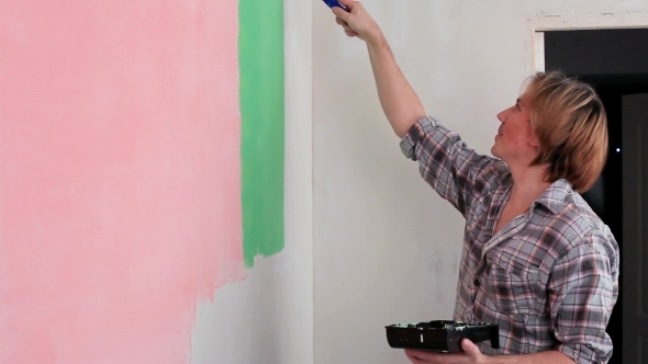 Handyman Painting Wall 