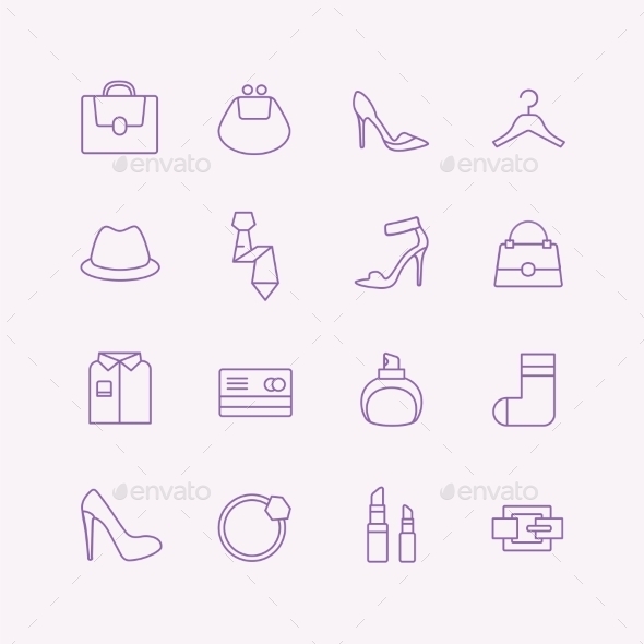 Shopping Vector Icons Set. Fashion Symbols