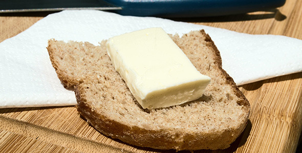 Butter Melting On A Slice Of Bread