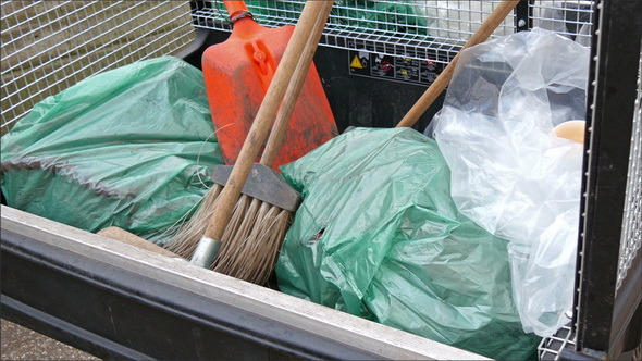 Cleaning Tools and Garbage Collected in the Palace