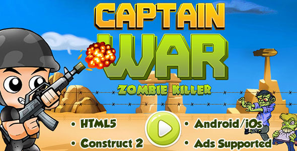 Captain War : Zombie Killer - HTML5 Android (CAPX)
