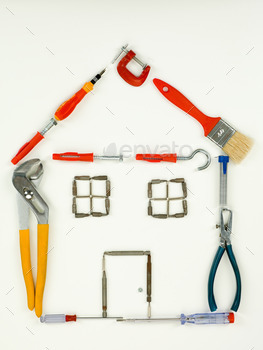 ion tools, on white background. top view