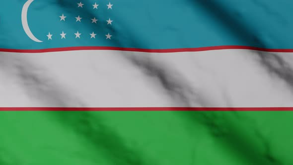 Uzbek flag waving in the wind.