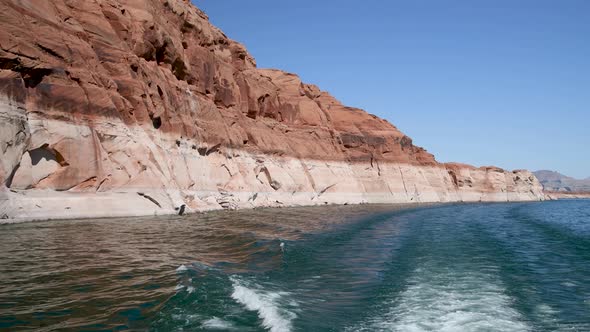 Lake Powell Canyon  View From a Cruise Boat in Summer Season