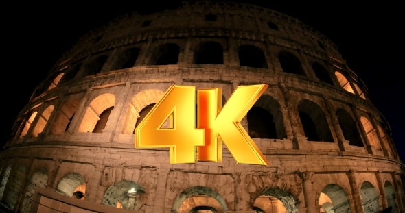 Sightseeing Of Rome, Coliseum At Night