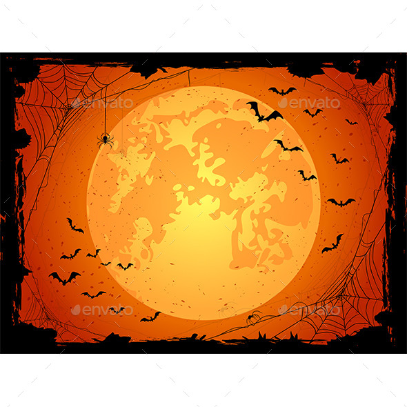 Dark Halloween Background with Bats