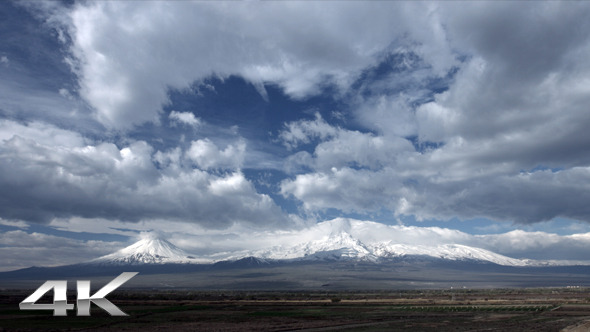 Dynamic Clouds on Landscape of Mount Ararat