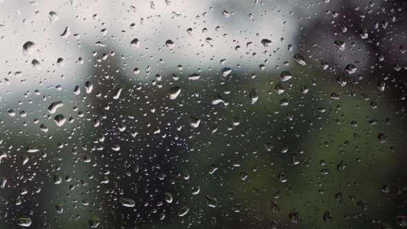 Rain Drops on Window Background