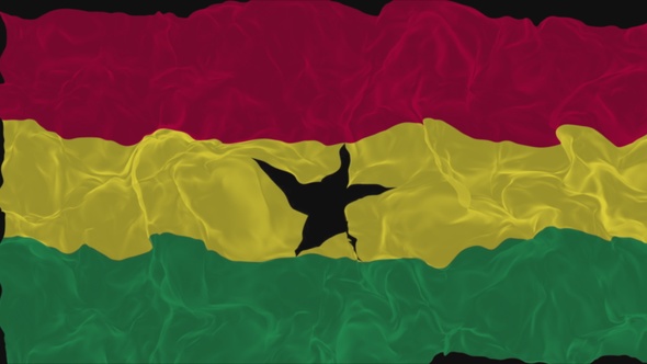 flag Ghana turns into smoke. State weakening concept, alpha channel.