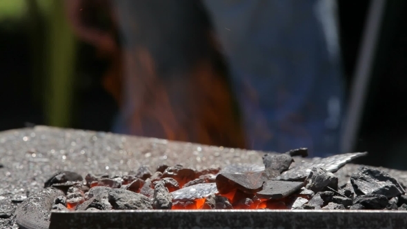 Forge With Hot Faring Coal