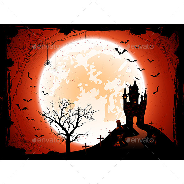 Halloween Background with Castle