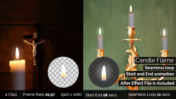 Candle Flame – Seamless Loop, Start and End