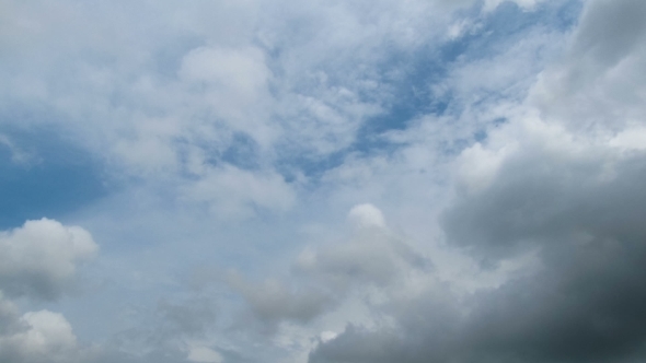 Storm Clouds Moving In The Blue Sky