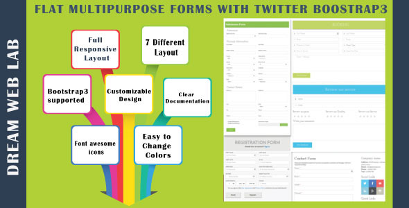 Flat Multipurpose Forms With Twitter Bootstrap3