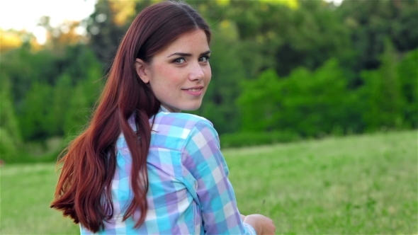 Teen Girl In The Park. alt