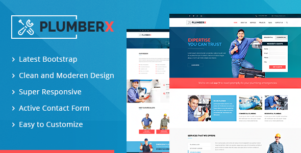 Plumberx – Plumber and Construction HTML Template