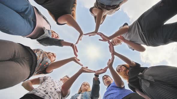 Conceptual Symbol of Cooperation Diverse Hands Making a Circle