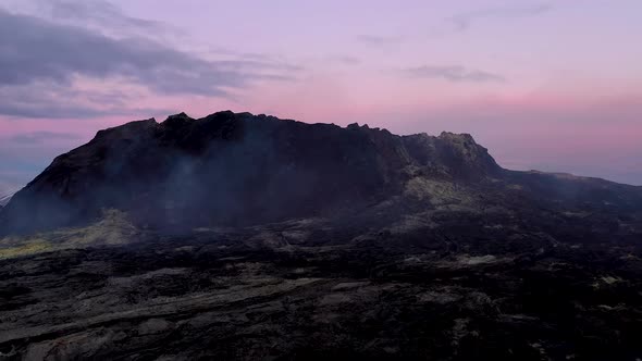 Dangerous Gas Emitted On The Ground's Surface Around An Active Volcano After An Outburst.