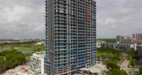 Aerial Drone Video Sls Residence Hallandale Top Off 4k