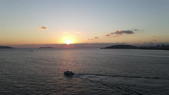 Sunset Island and Boat