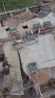 Vertical Video of a Wardamaged Apartment Building in Ukraine