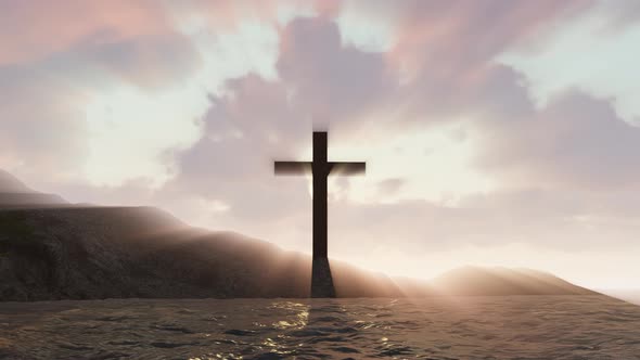 Sunrise Behind Cross