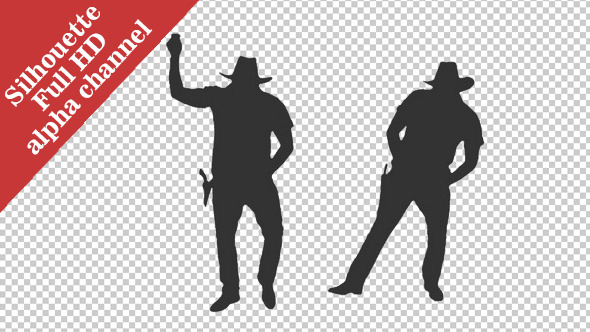 Silhouette of a Man Dancing in Cowboy Hat