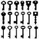 Black Silhouette Antique Old Key - GraphicRiver Item for Sale