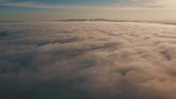 Epic Aerial above Clouds and Fog