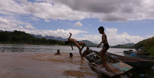 Children Playing Water