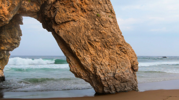 Rock Arch and the Ocean Surf