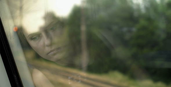 Sad Girl Reflection On Window