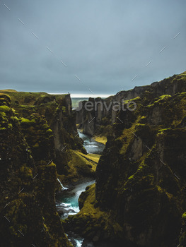 getated gorge in Iceland. It had a glacial river running through it.