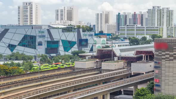 Jurong East Interchange Metro Station Aerial Timelapse One of the Major Integrated Public