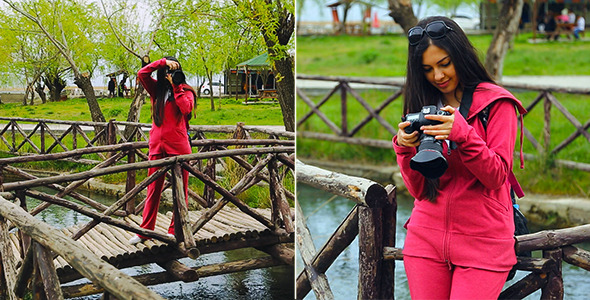 Women Using Camera At The Park